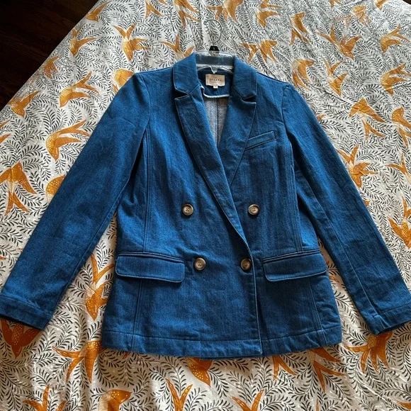 Sézane Christie jacket in cyan - Picture 3 of 5